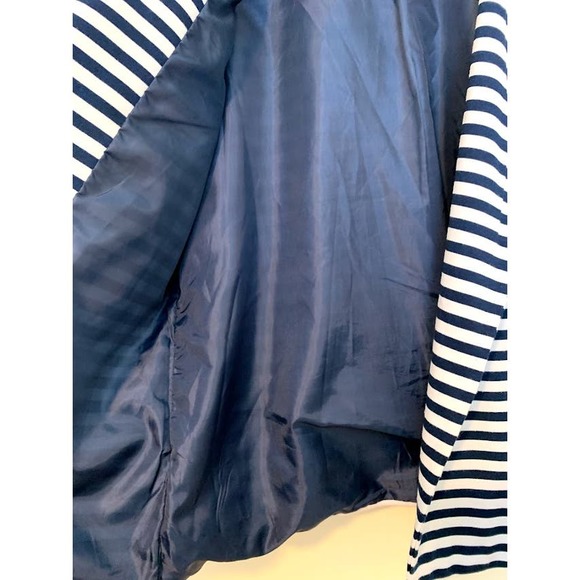 Erin London striped jacket blazer size L navy blue and white - Picture 7 of 7
